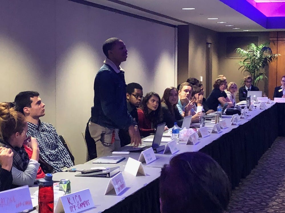 Senators in the Student Government Association (SGA) voice their opinions during an Oct. 17 meeting at the L.A. Pittenger Student Center. The 2019 SGA elections will begin on Tuesday with the Nominations Convention at 8 p.m. in AJ 175. Sara Barker, DN&nbsp;
