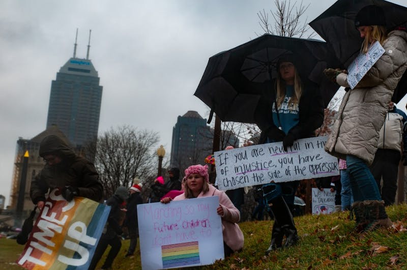 Participants gathered Jan. 9, 2019, to participate in the Indianapolis Women's March. The march started at Monument Circle and ended at the American Legion Mall.