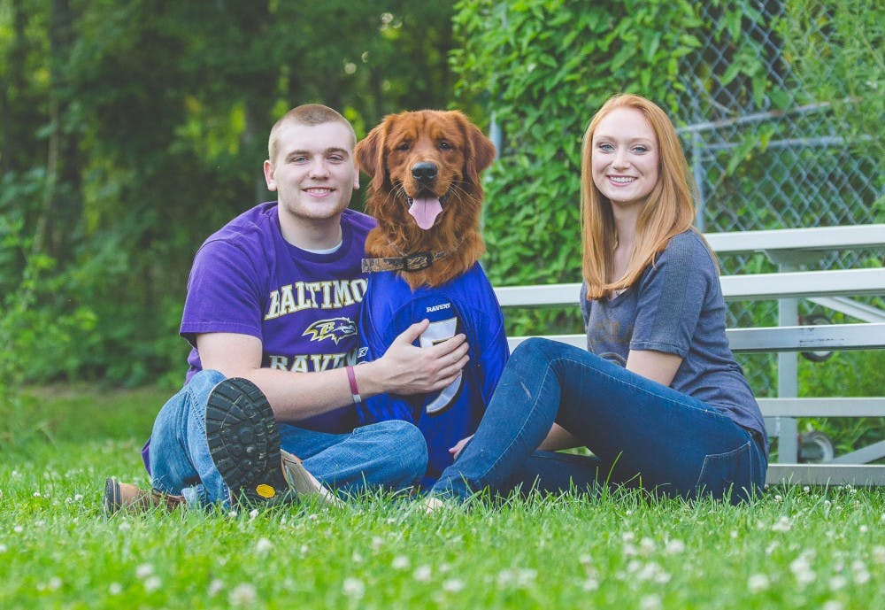 <p>Senior accounting major Alex Didat owns a golden retriever. Many students find stress relief from owning a pet while in college, despite it being costly. <em>PHOTO PROVIDED BY LINDSEY BENTLEY&nbsp;</em></p>