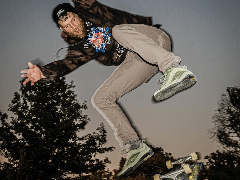 Skater jumps off a ramp Nov. 2 at Muncie Skate Park. Kyle Ingermann, DN