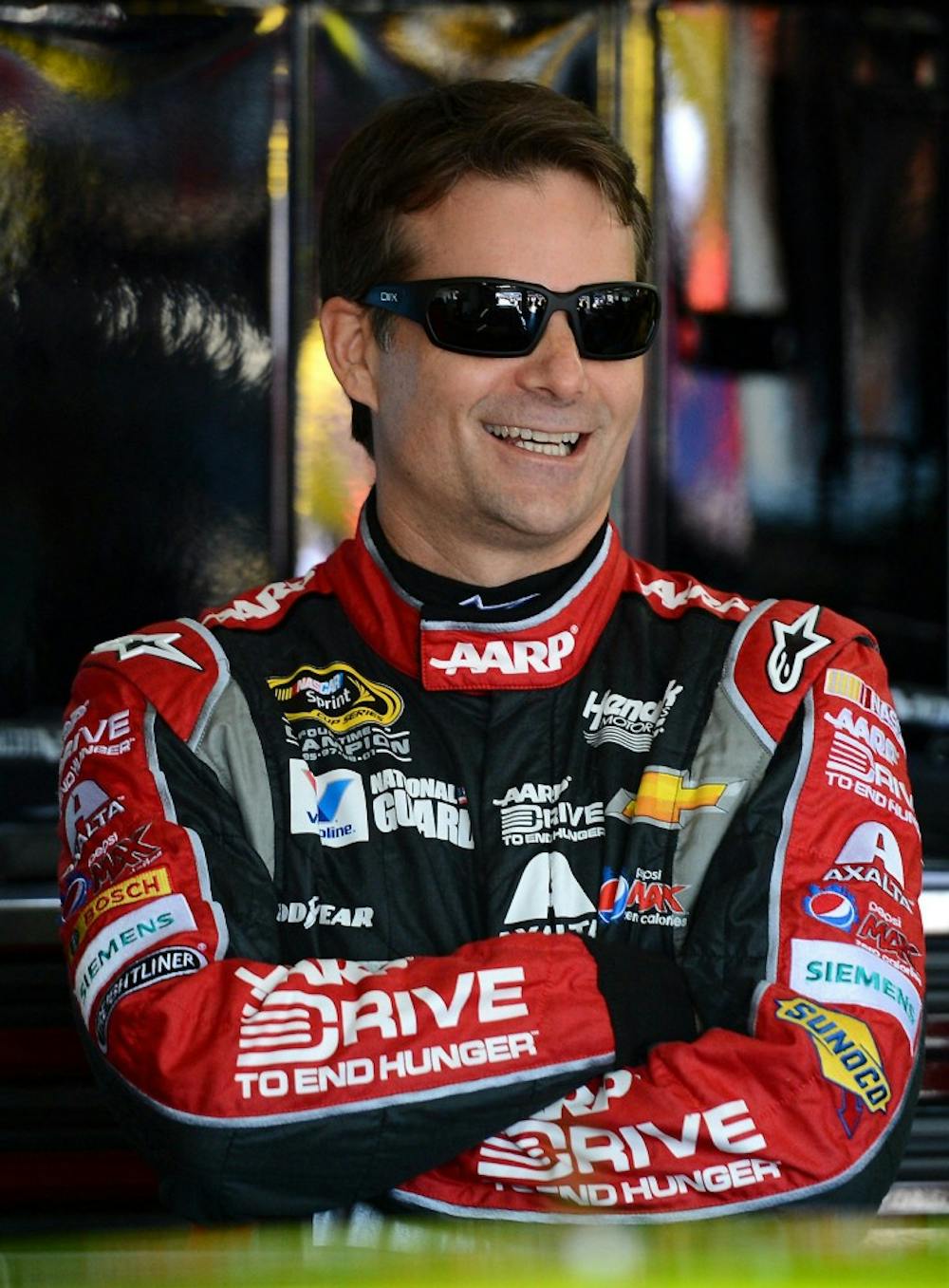 NASCAR Sprint Cup Series driver Jeff Gordon waits in the garage prior to practice at Charlotte Motor Speedway in Concord, N.C., on Friday, May 16, 2014. (Jeff Siner/Charlotte Observer/MCT)