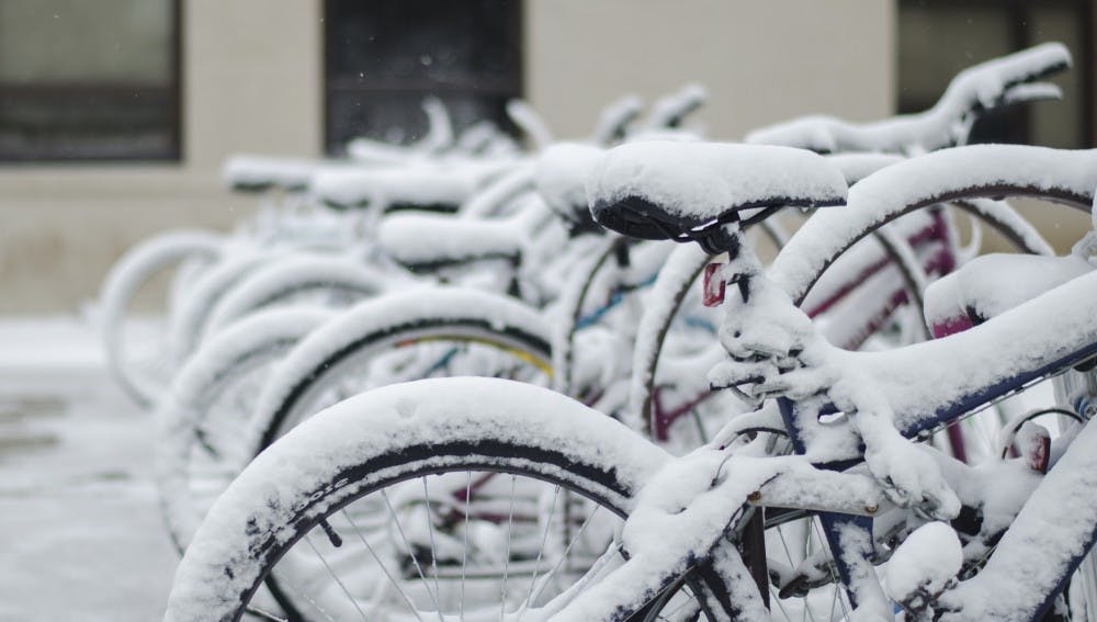 Muncie received about 2 inches of snow on Jan. 10. Students were moving back in to start the spring semester. DN PHOTO BREANNA DAUGHERTY