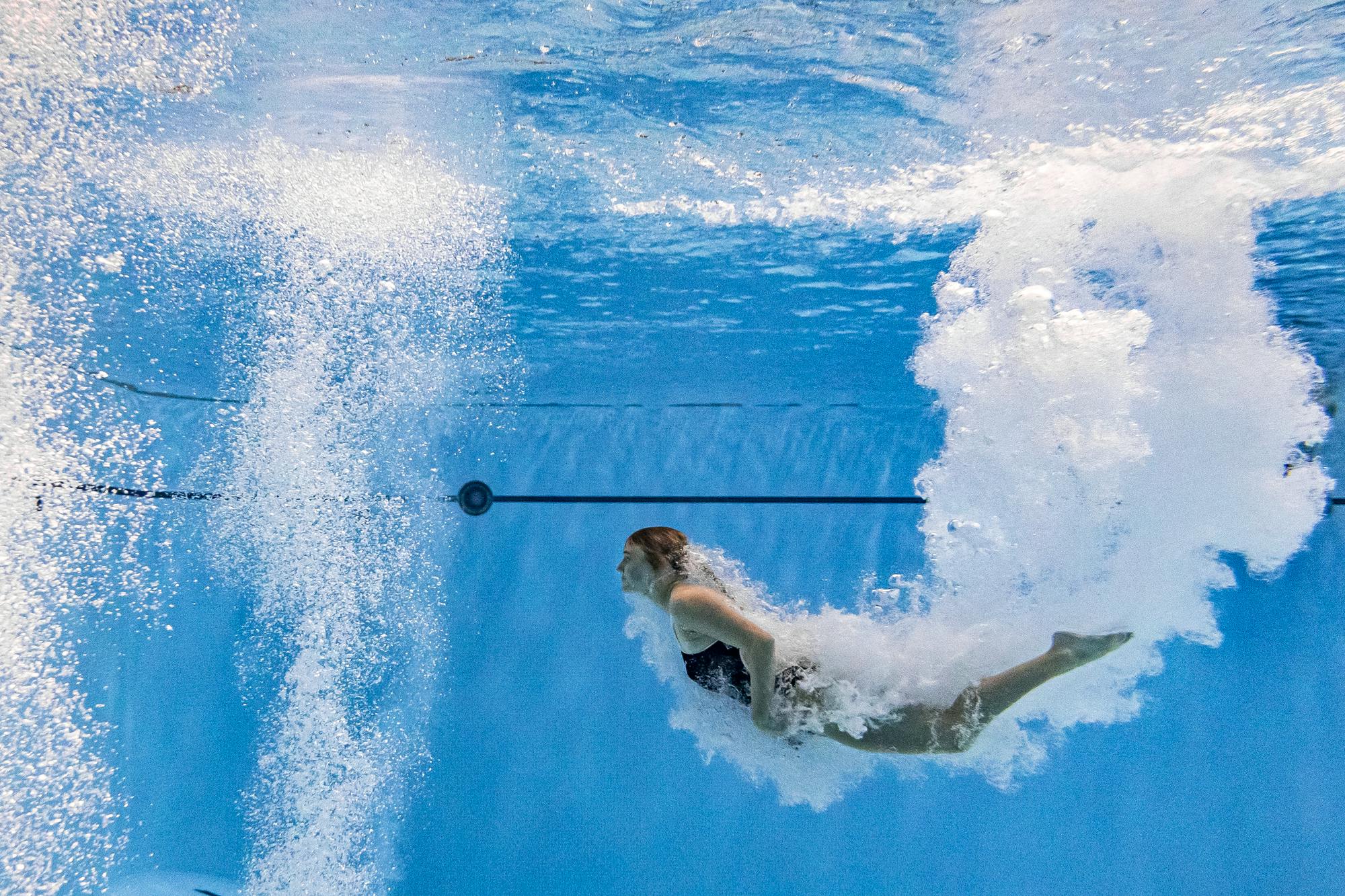 25_MC-69919 Men’s and Women’s Swimming and Diving celebrate Senior Day on Jan 11, 2025. Photo by Samantha Blankenship/Ball State University.
