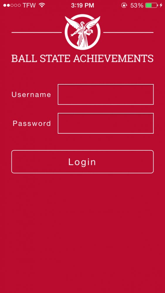 This is the home screen for the Ball State Achievements app. The app is available for freshman and sophomore students on the Pell Grant. PHOTO COURTESY OF BALL STATE ACHIEVEMENTS