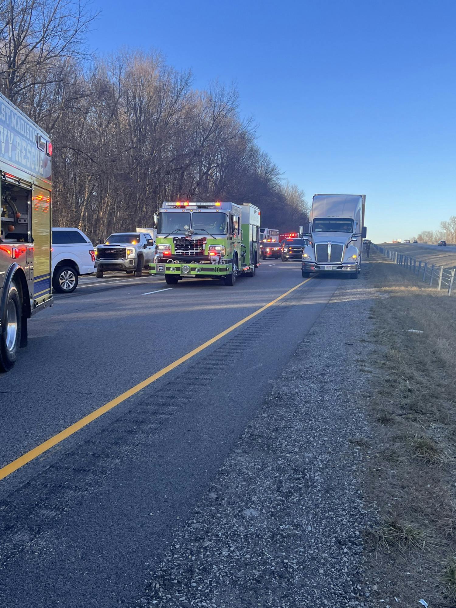 The vehicle accidents occurred at I69 SB near the 229 mile marker at 4:45 p.m. Photo provided by Todd Harmeson.