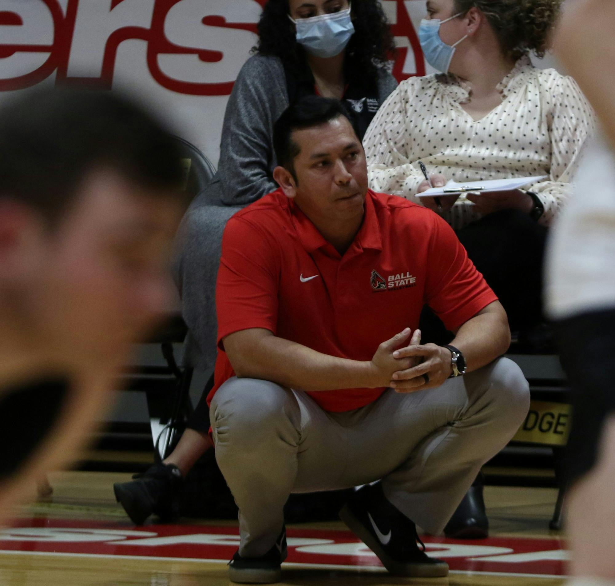 Ball State Men's Volleyball Head Coach Donan Cruz watches the game against Lindenwood Feb. 24 at Worthen Arena. Jamie Howell DN