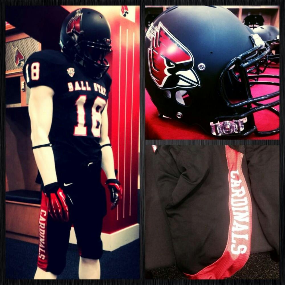 <p><strong>Ball State Football</strong> tweeted a photo of the new uniforms on June 27. The team announced new black helmets to match the jerseys.  <strong>PHOTO COURTESY OF BALL STATE FOOTBALL </strong></p>