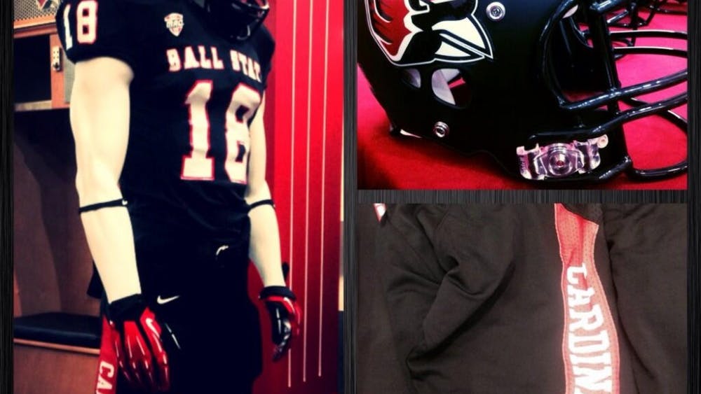 Ball State Football tweeted a photo of the new uniforms on June 27. The team announced new black helmets to match the jerseys.  PHOTO COURTESY OF BALL STATE FOOTBALL 