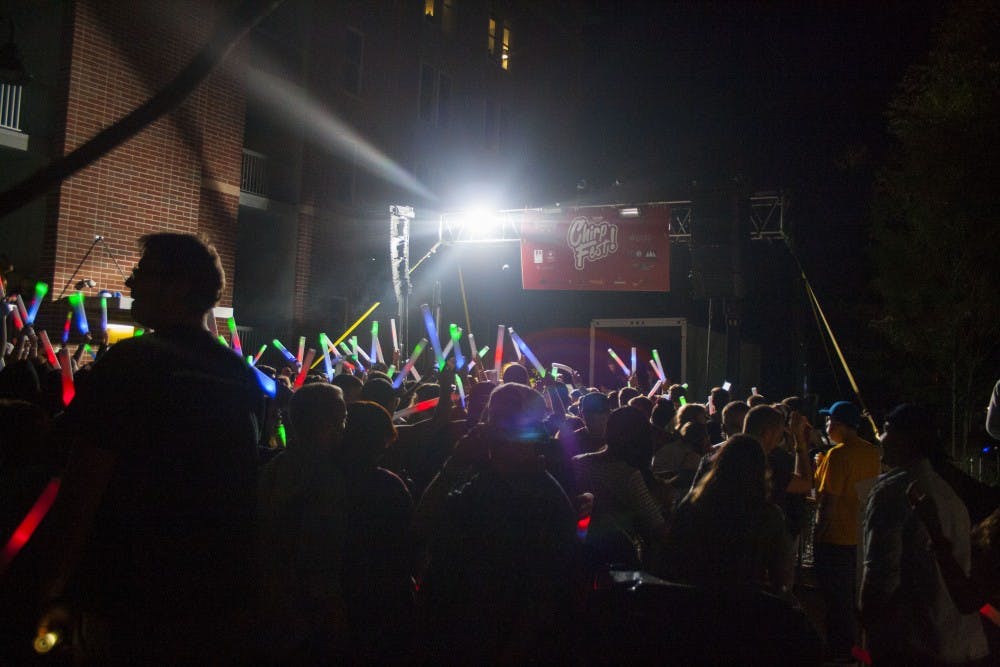 ChirpFest attracted about 3,500 people to North Dill Street for the first-ever electronic dance music festival. The festival brought eight musicians and DJs from Muncie and Fort Wayne to perform. DN PHOTO KAITI SULLIVAN