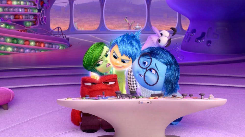 Riley's feelings fight for control in a screenshot from Pixar's "Inside Out." (Pixar) 