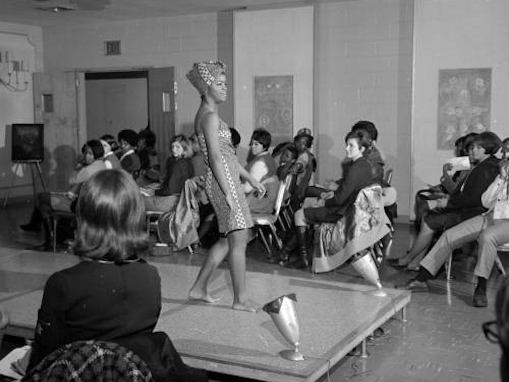 Ball State students watch the Black History Week fashion show in 1969. The first Black History Week at Ball State, 1969&#x27;s theme was &quot;The Significance of Soul.” Ball State Archives and Special Collections, Photo Courtesy
