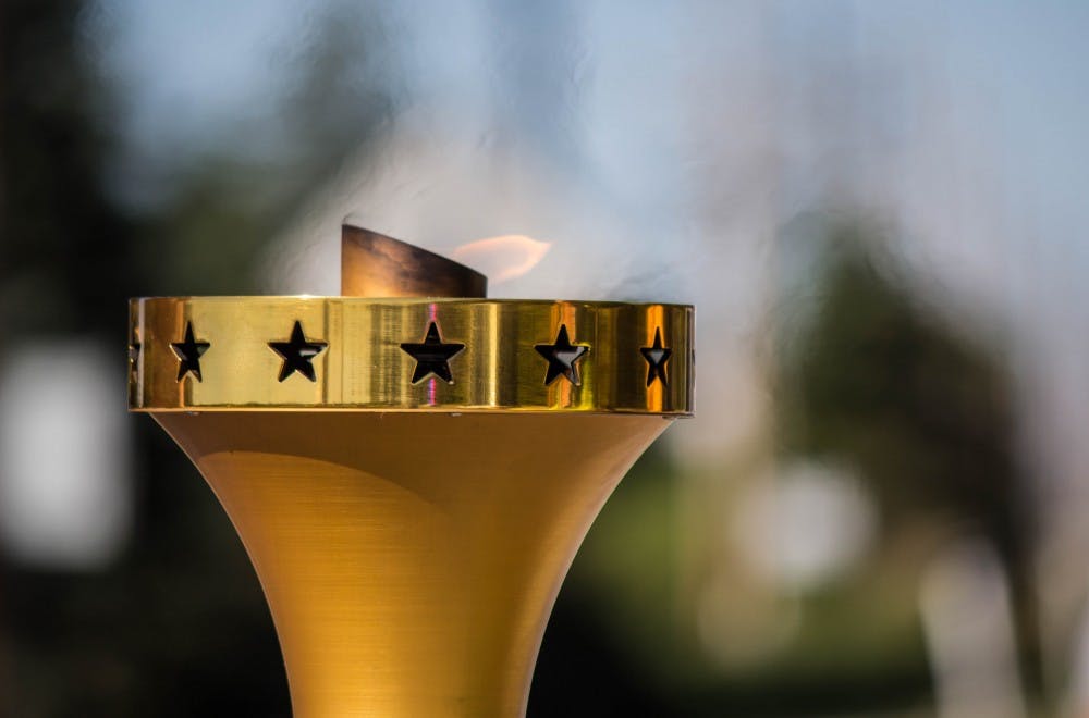 <p>The Indiana Bicentennial Torch Relay came through Delaware County on Sept. 27, 2016. The film, “Everlasting Light: The Story of Indiana’s Bicentennial Torch Relay, produced by Ball State’s department of telecommunications was selected for screening at the Heartland Film Festival. Grace Ramey, DN File</p>