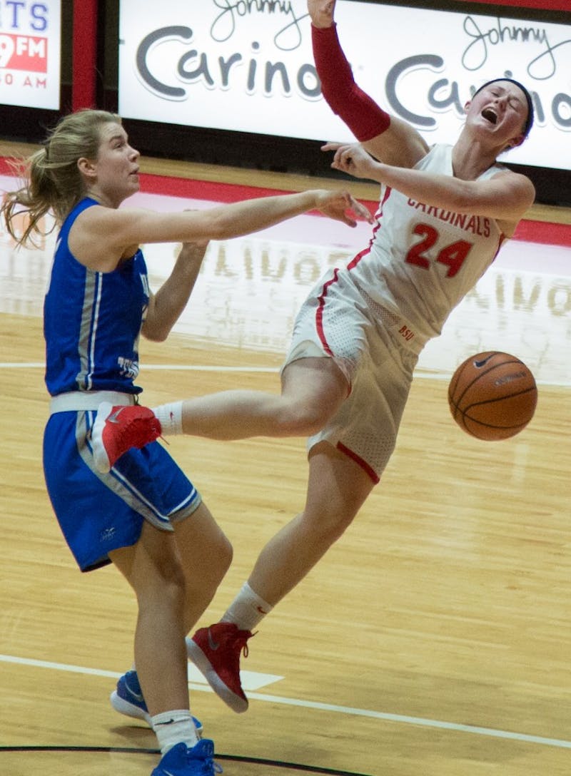 Ball State's womens basketball played Middle Tennessee March 15 in John E. Worthen Arena. The Cardinals won 69-60.&nbsp;
