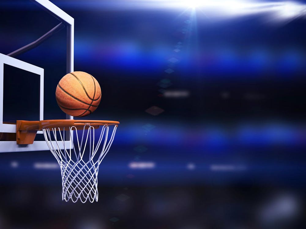 Basketball hoop and ball were modelled and rendered.