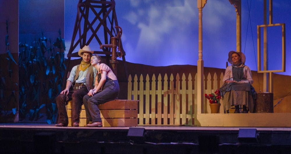 Director Karen Kessler, an associate professor of theater, is leading a young cast of musical theater students in “Oklahoma!” starting on Friday. Sophomore musical theater major Maggie Ludwig plays Laurey Williams in the production, which is one of her favorite musicals. DN PHOTO BREANNA DAUGHERTY
