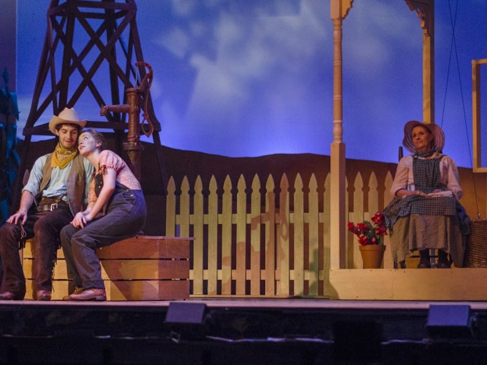 Director Karen Kessler, an associate professor of theater, is leading a young cast of musical theater students in “Oklahoma!” starting on Friday. Sophomore musical theater major Maggie Ludwig plays Laurey Williams in the production, which is one of her favorite musicals. DN PHOTO BREANNA DAUGHERTY