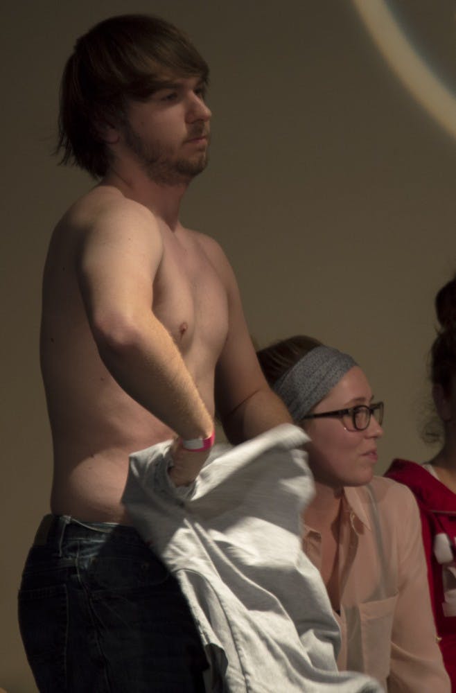 Frederick Winters performed a hypnosis show on Jan. 14 at the L. A. Pittenger Student Center. DN PHOTO TERENCE LIGHTNING