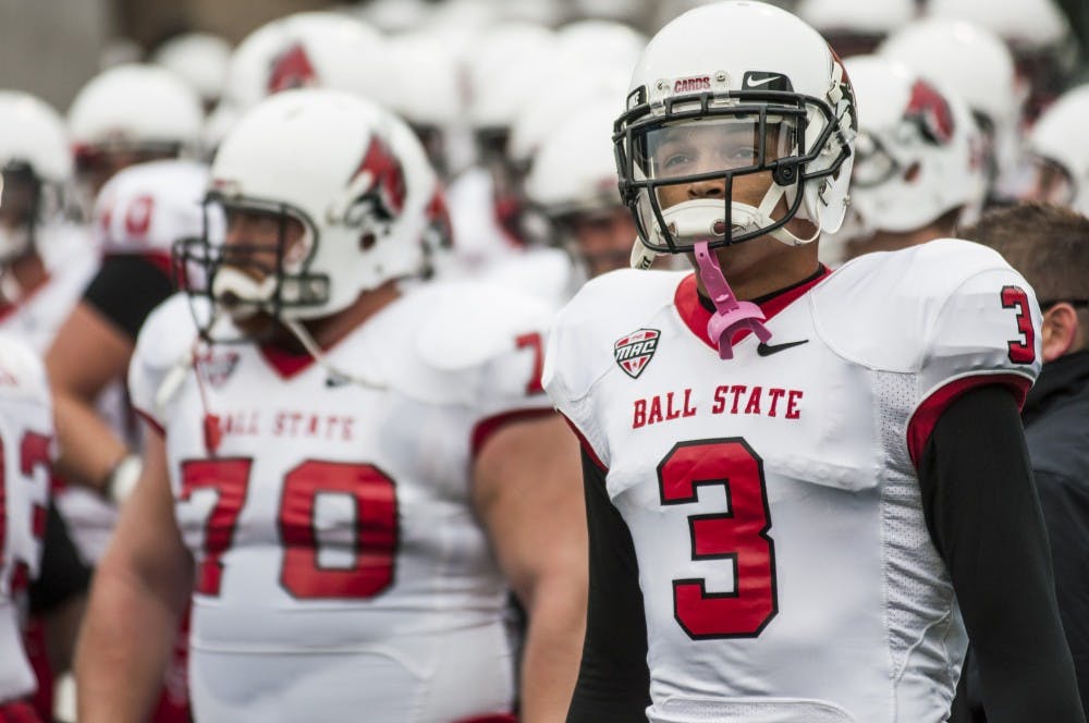 Junior wide receiver Willie Snead waits in the game tunnel with the rest of the Ball State football team prior to the start of the game against the University of Akron. DN PHOTO JONATHAN MIKSANEK