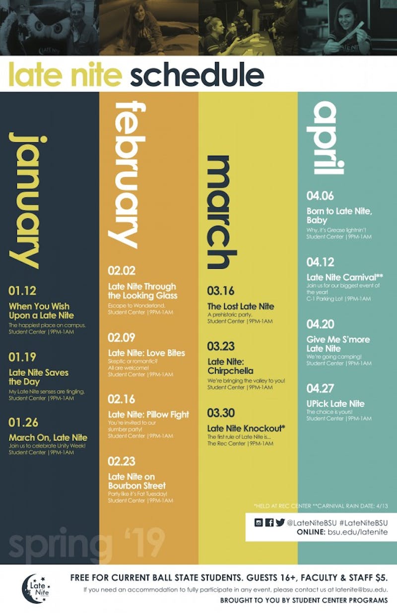 Late Nite committee releases spring schedule for the 'best party on campus’