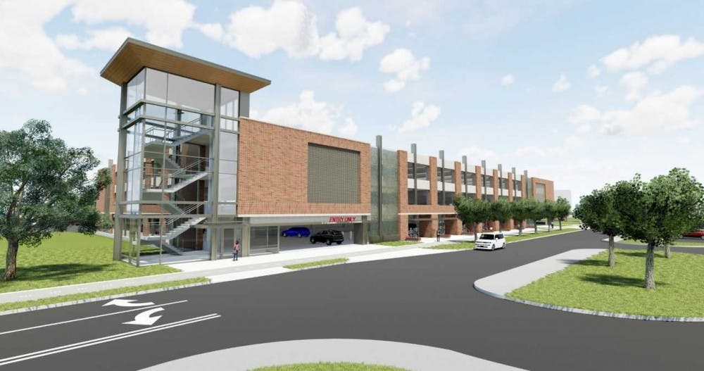 <p>The Ball State Board of Trustees approved the building of a new parking structure Friday, March 30. The structure, which will be built along New York Avenue, will have 600 parking spots. <strong>Ball State University, Photo Provided</strong></p>