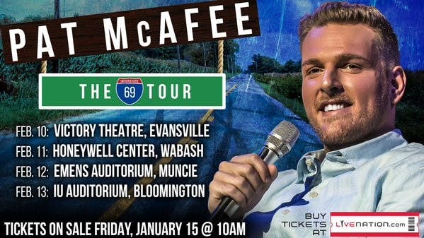 Indianapolis Colts punter Pat McAfee will be coming to Emens on Feb. 12 at 8:00 p.m. The show will have stories from being on the road and his football career.&nbsp;PHOTO COURTESY OF PAT MCAFEE TWITTER