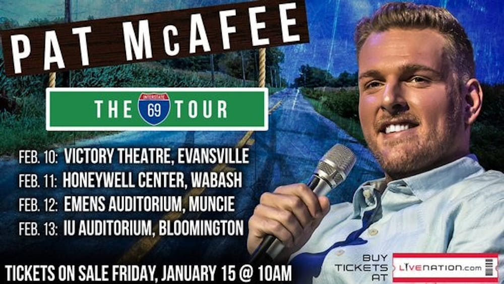 <p>Indianapolis Colts punter Pat McAfee will be coming to Emens on Feb. 12 at 8:00 p.m. The show will have stories from being on the road and his football career.&nbsp;<em>PHOTO COURTESY OF PAT MCAFEE TWITTER</em></p>