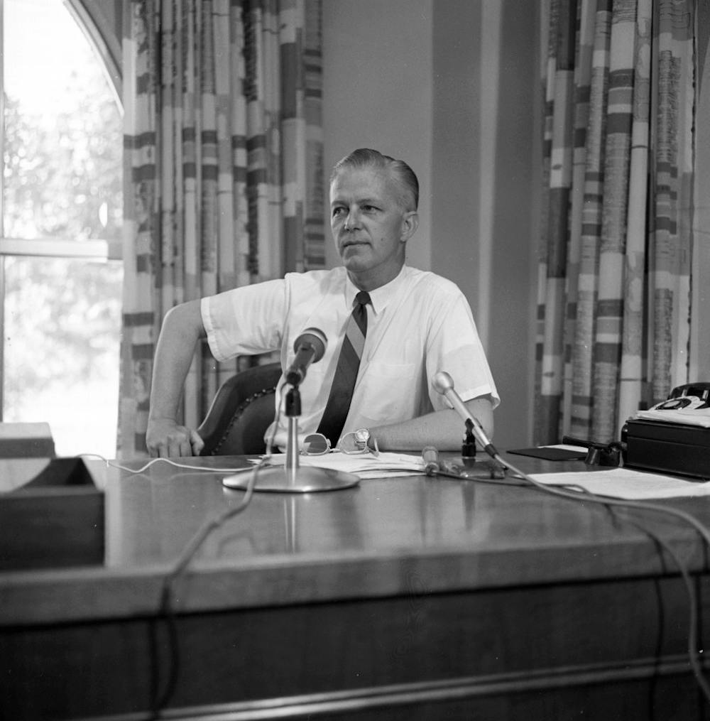 <p>Former president of Ball State John J. Pruis died on Jan. 15 at the age of 92. Pruis was president for 35 years and is the person after whom Pruis Hall is named. <em>PHOTO COURTESY OF DIGITAL MEDIA REPOSITORY</em></p>