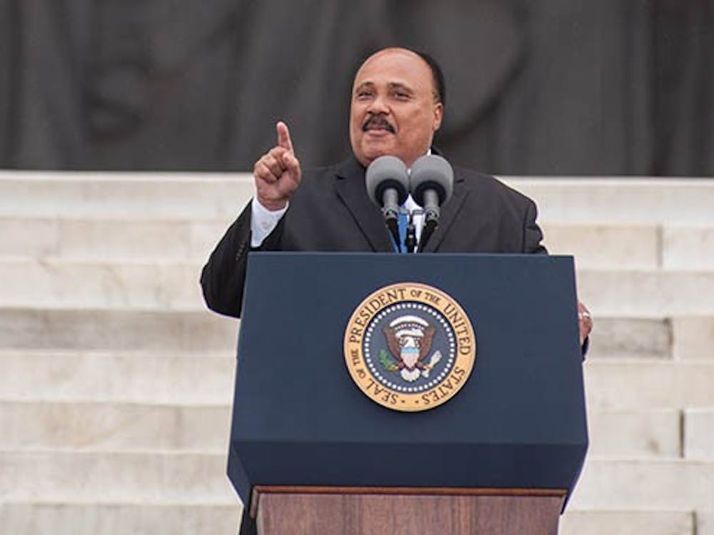 Martin Luther King III delivers remarks during the “Let Freedom Ring” ceremony to commemorate the 50th anniversary of the March on Washington for Jobs and Freedom at the Lincoln Memorial on Wednesday in Washington, D.C. MCT PHOTO