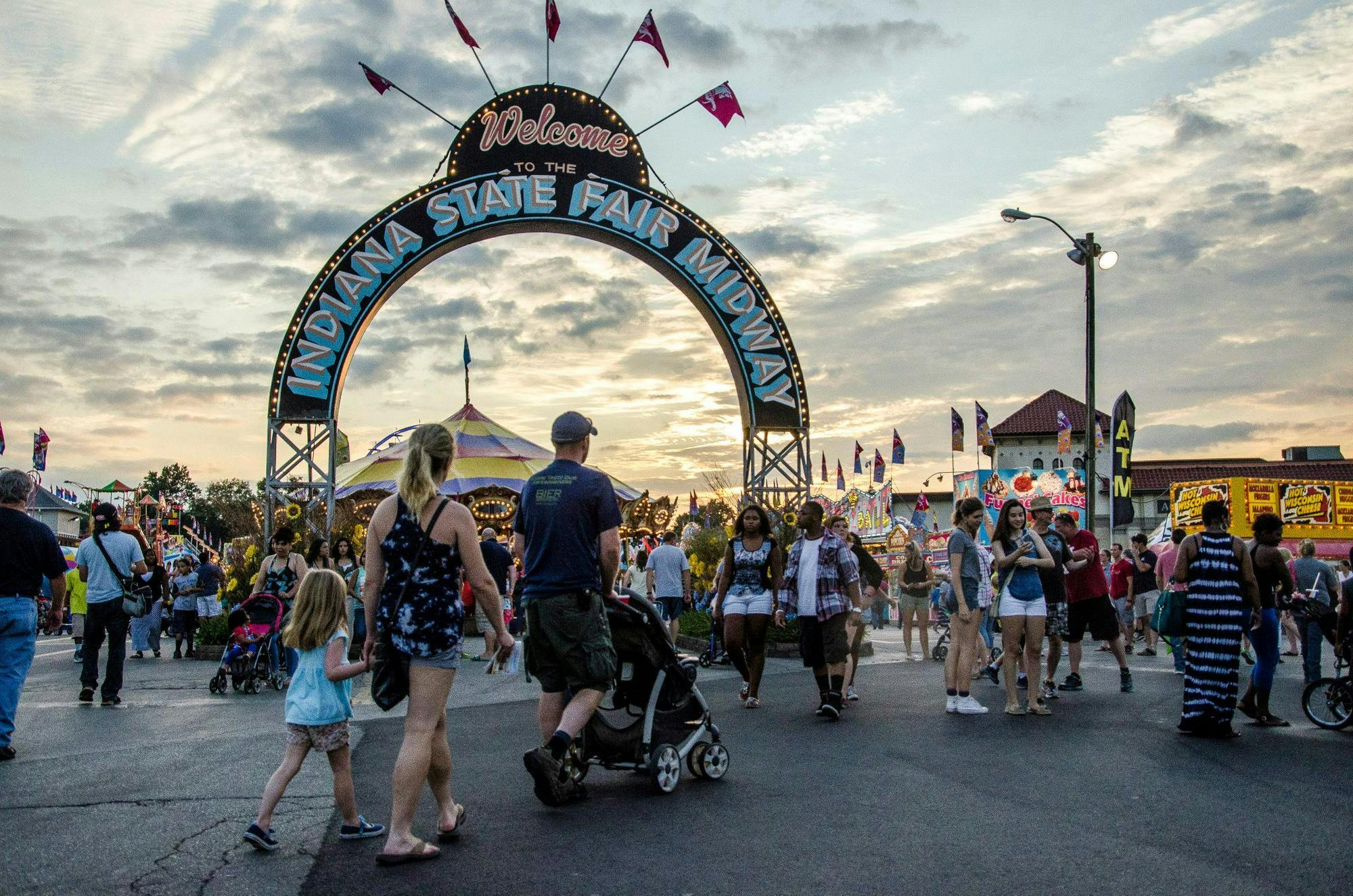 Patrons visit the Indiana State Fair in August, 2015. 