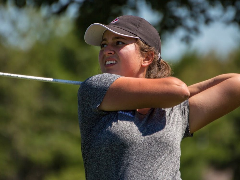 Manon Tounalom plays her second round on the opening day of the Cardinal Classic at the Player’s Club on Sept. 19. The Ball State women’s golf team played its way into fourth place behind defending champion Eastern Kentucky and Toledo and Western Michigan in a tie for second. Grace Ramey // DN
