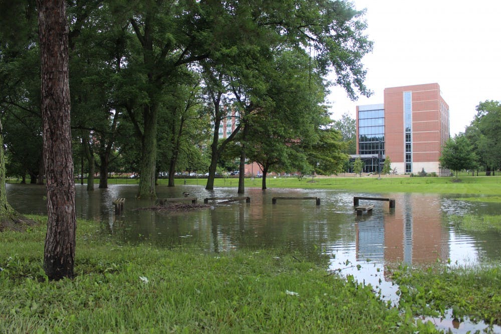 Storms on June 26 caused flooding in multiple areas around campus. DN PHOTO DANIEL BROUNT