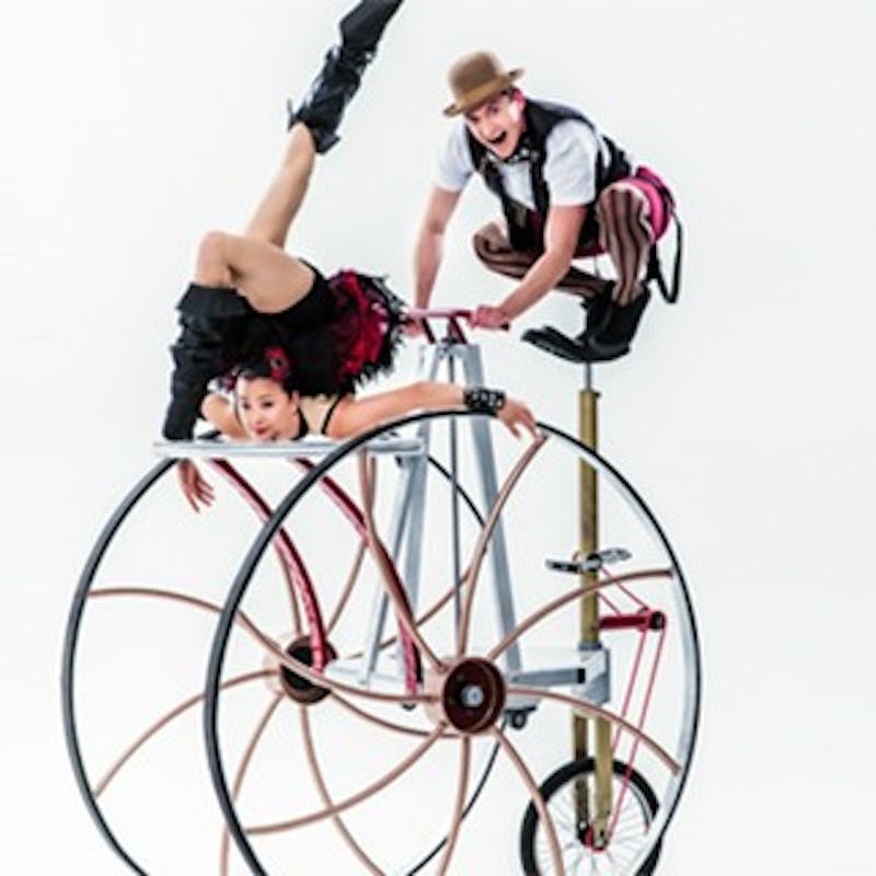Cirque Mechanics’ new show Pedal Punk will be performed in&nbsp;John R. Emens Auditorium today at 7:30 p.m. The show blends&nbsp;mechanical equipment and traditional circus elements. Ball State University // Photo Courtesy