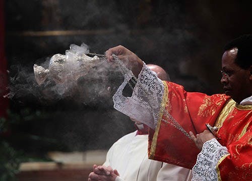 The Catholic Church’s 115 cardinal electors take part in a mass in St. Peter’s Basilica on March 12, 2013 before entering the conclave for a papal election that observers say has no clear favorite. Black smoke was seen rising from the chimney of the Vatican Tuesday, announcing that a new pope has not yet been chosen. MCT PHOTO
