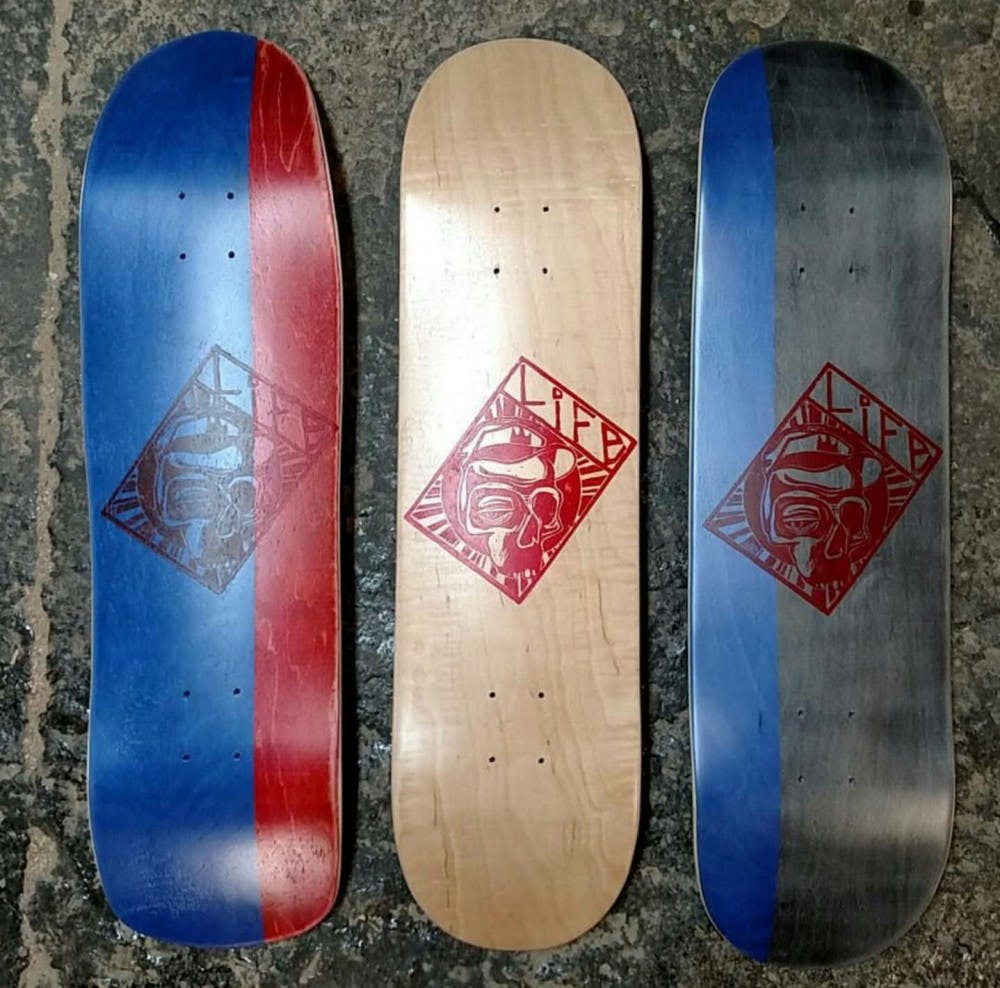 <p>Samuel Koch has a local business called Life Skateboards. It emphasizes craft-made skateboard decks and accessories, pressed and designed by Samuel himself. Samuel Koch Facebook, Photo Courtesy&nbsp;</p>