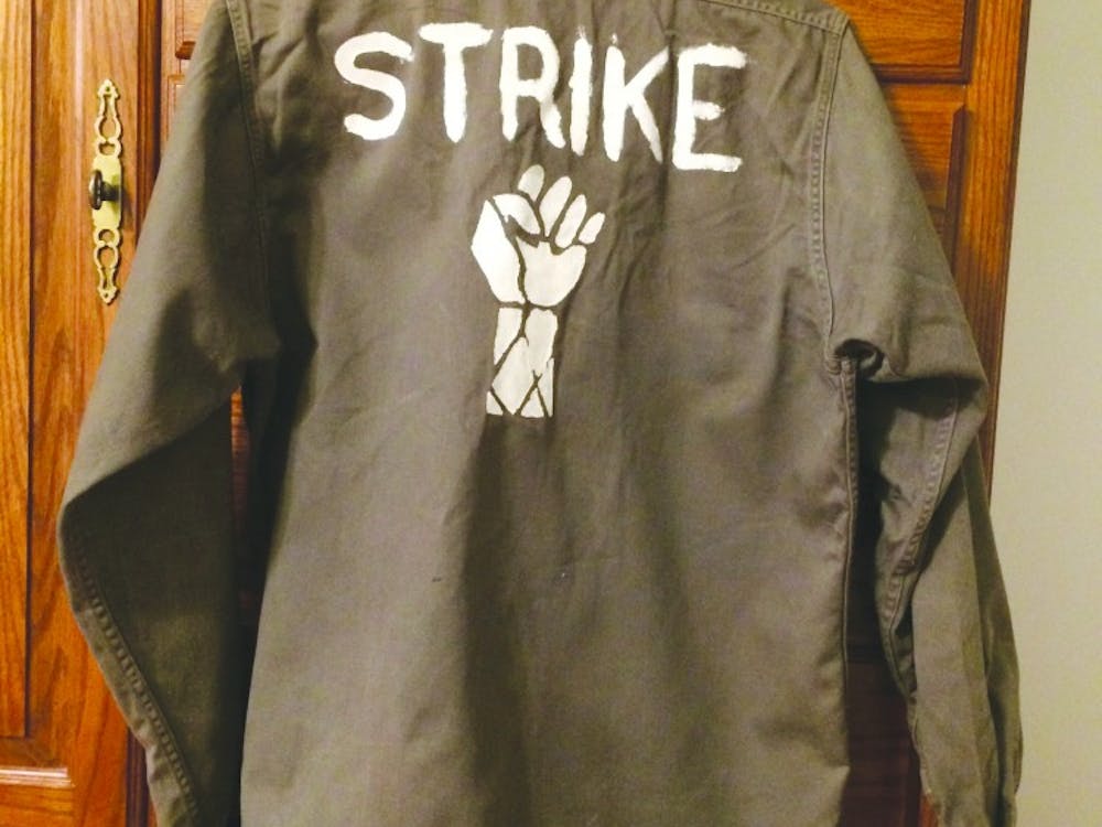 Then-junior student and Ball State VMC president Mary Posner still has the 'strike' shirt she wore to the Vietnam "teach-in" demonstration Ball State held in response to Kent State shootings on May 7, 1970. Photo provided, Mary Posner