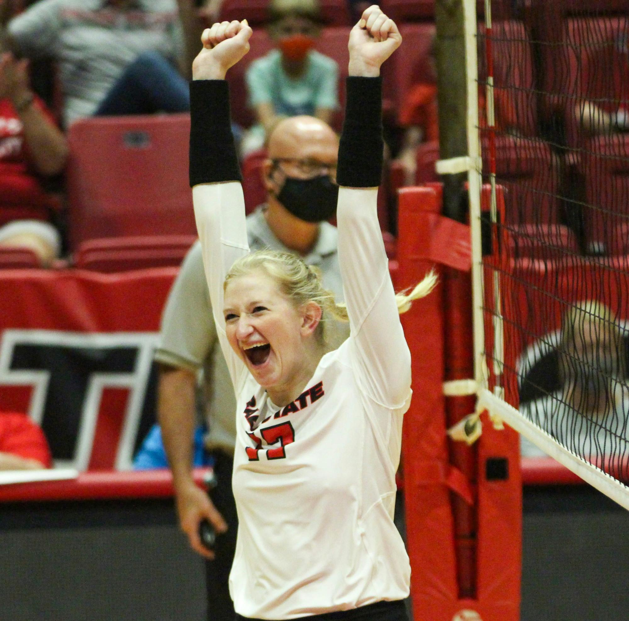 Ball State took a narrow win in 5 sets against Northern Kentucky in Worthen Arena Sept. 18. Jacy Bradley, DN