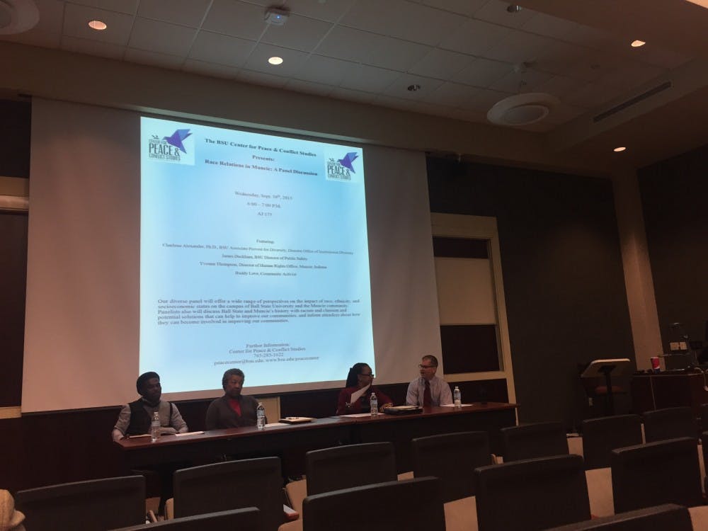 The Center for Peace and Conflict Studies hosted a panel on race relations Sept. 30. The panelists wanted to get students off campus and into Muncie. DN PHOTO CASEY SMITH 