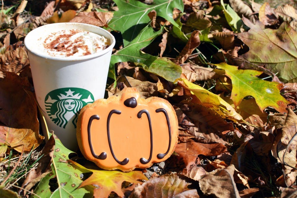 Warm up on a cool fall day with a pumpkin spice latte from Starbucks. Treat yourself by adding on one of their many pumpkin treats to your order. DN PHOTO MAGGIE KENWORTHY