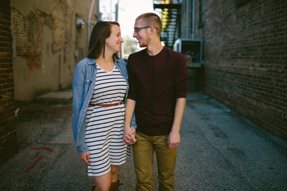 Ball State seniors Zane Bishop and Courtney Stetzel got engaged after dating for one year and nine months. The two plan to get married shortly after their graduation. PHOTO PROVIDED BY COURTNEY STETZEL