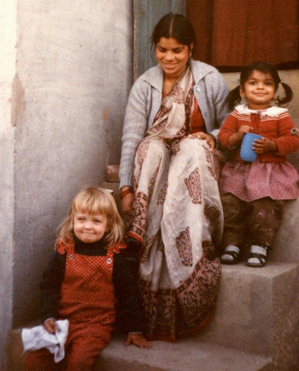 Shanti and her daughter Sumitera, then Jodi. She was about three years old and was living in India at the time. Shanti and Sumitera are the mother and daughter of a family that lived with Jodi and her family. 