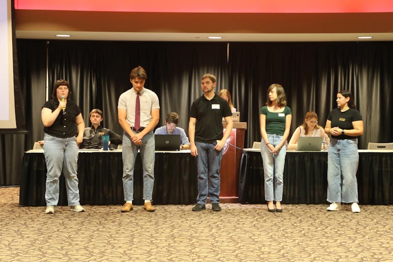 Caucus reports given at Ball State University's Student Government Association (SGA) meeting at the L.A Pittenger Student Center Sept. 18. The repots gave a broad overview of the importance of voting. Shelby Anderson, DN