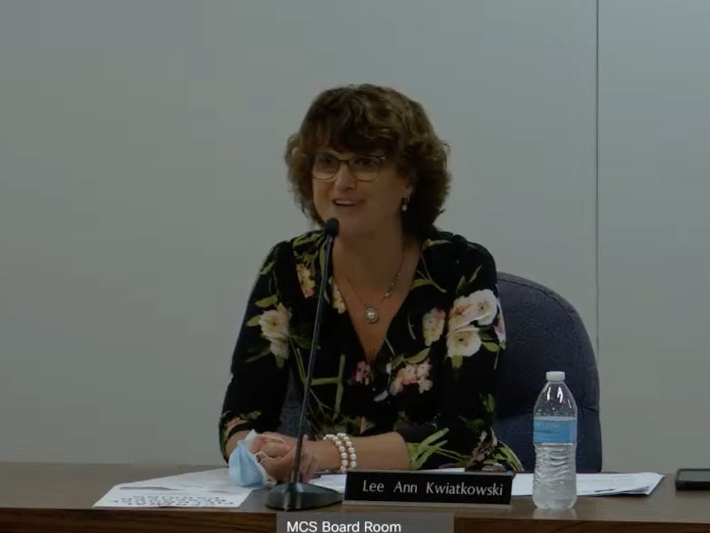 Lee Ann Kwiatkowski, Muncie Community Schools (MCS) Director of Public Education and CEO, gives the MCS Board of Trustees an update on school programs for the 2020-21 school year at the meeting May 25, 2021. Board members approved salary increases for all teachers, ranging from $2,400 to $5,200 annually. In 2020 and 2021, MCS' financial stability and savings increased from previous years. MCS YouTube page, Screenshot Capture