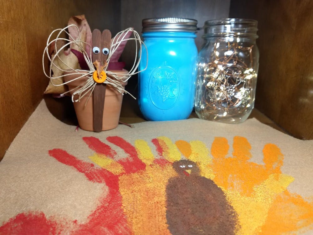 DIY crafts from Pinterest help decorate the family table for the holidays. Alyssa Cooper, DN. 