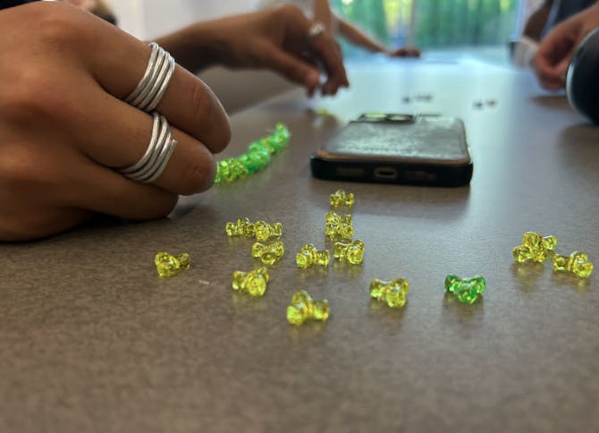 A Ball State student works on an indigenous bracelet.

Dylan Chesnut, NewsLink Indiana