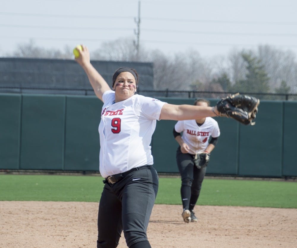 <p>Senior Nicole Steinbach pitched 157.1 innings this season, more than the rest of the Ball State softball pitching staff combined.</p>