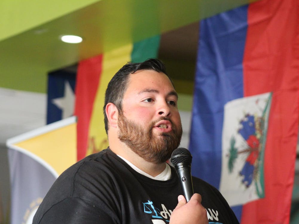 Candidate Andrew Ramirez discusses his position on how to address the juvenile crime rate in Delaware County during the Circuit Court 2 judicial forum at Legacy Village restaurant on Sept. 12. Ramirez, currently a Trial Deputy at the Delaware County Prosecutor's Office, brings over a decade of legal experience and community involvement to his candidacy. Meghan Braddy, DN