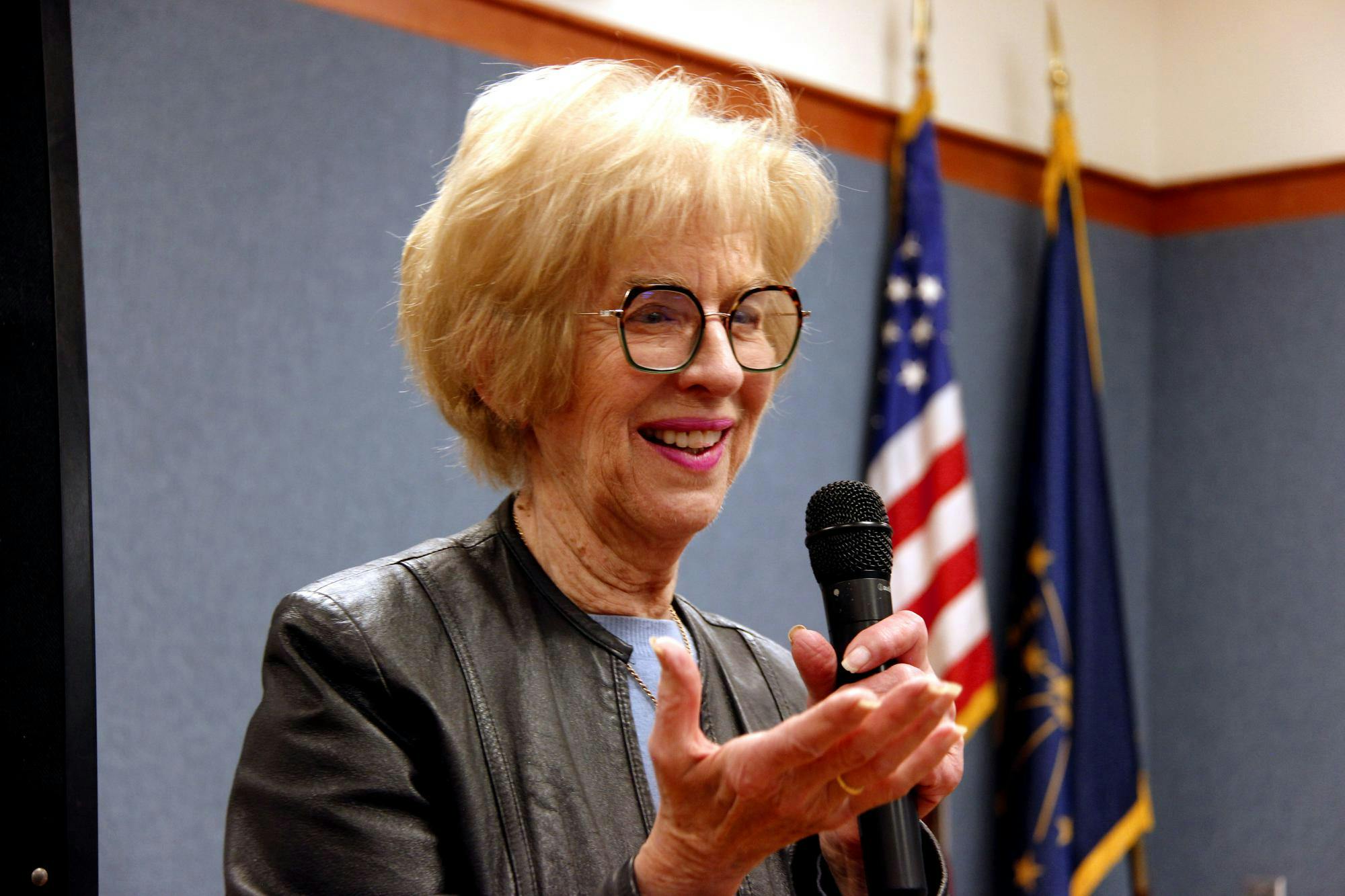 Muncie State Rep. Sue Errington (D-District 34) hosts a townhall Feb. 7 inside the Muncie Public Library - Maring-Hunt Branch. Errington gave updates for the 2026 Legislative Session. Katherine Hill, DN