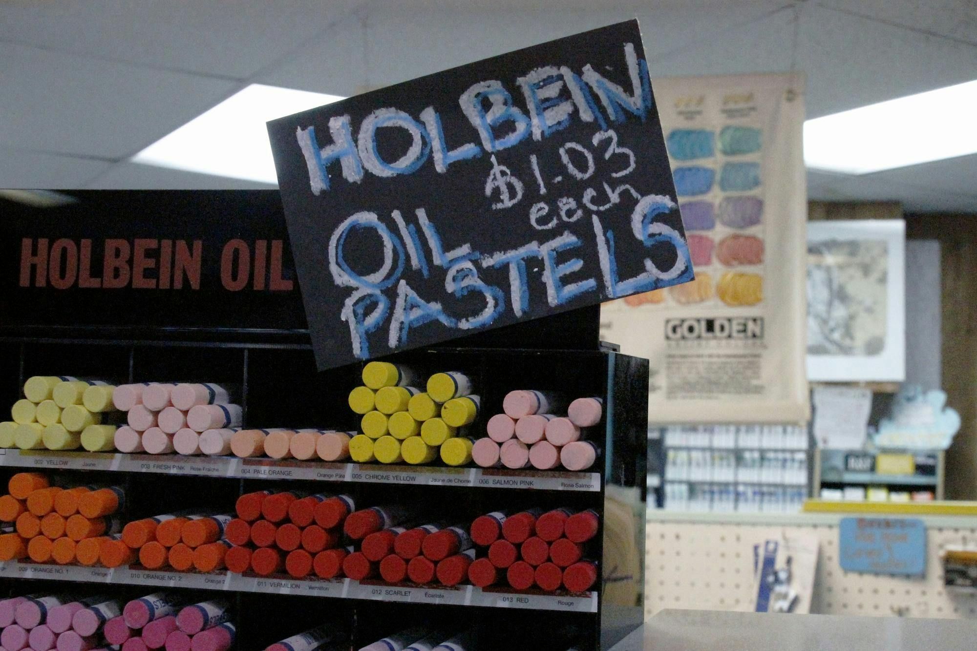 Oil pastels arranged by color available for purchase at Art Mart Sept. 4 in Muncie Ind. Kate Hill, DN