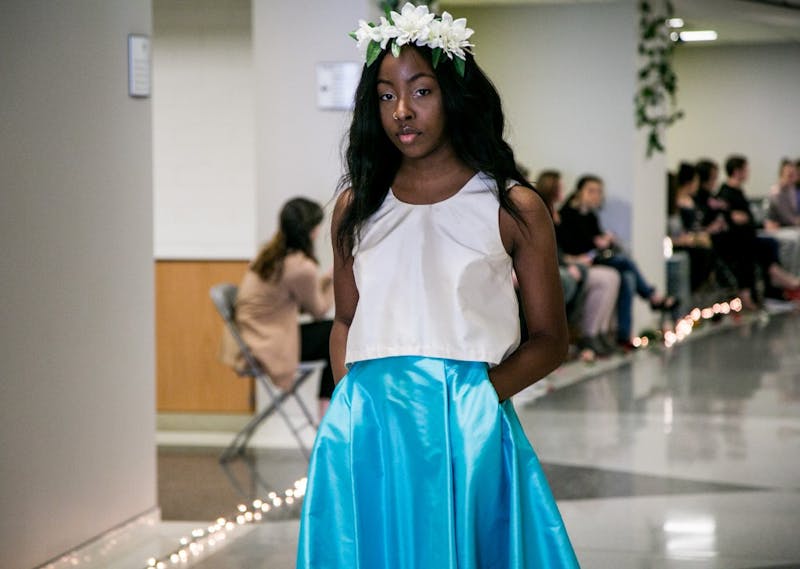 Fashion Design Society held their 2018 fashion show, Fashion Faerie Tale, April 7 in Applied Technology. All of the garments featured were handmade by Ball State Apparel and Design and Fashion and Merchandising students.&nbsp;