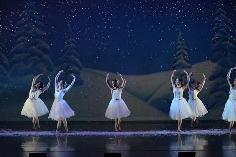 Ball State students rehearse for the upcoming performance of "The Nutcracker" Dec. 2, 2018. Choreographers and dancers rehearsed four days a week for three or more hours to perfect this ballet. Photo Provided, Sarah Jenkins. 